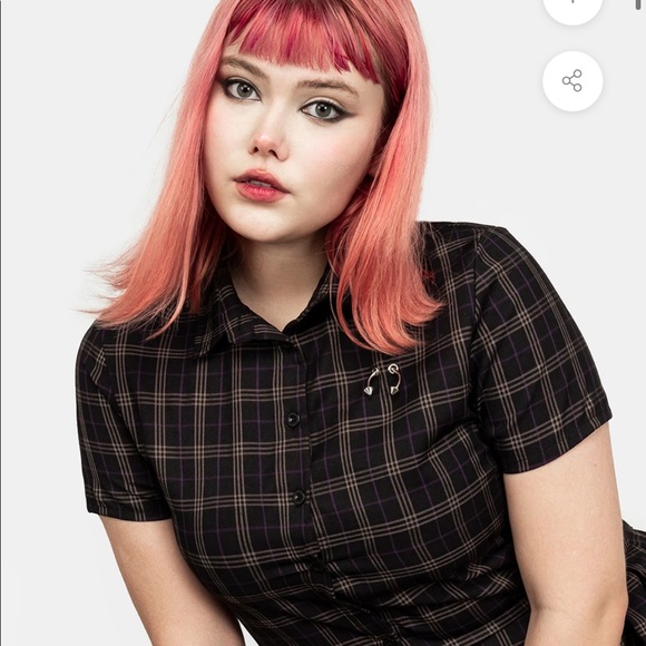 DISTURBIA Jinx Check Co Ord Top - Picture 5 of 8